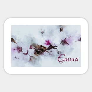 Cherry Blossom Designer Artwork Name Emma Sticker